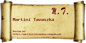 Martini Tavaszka névjegykártya